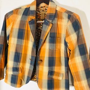 🐞Old Navy 3/4 Sleeve Cotton Chequered Jacket.sz L